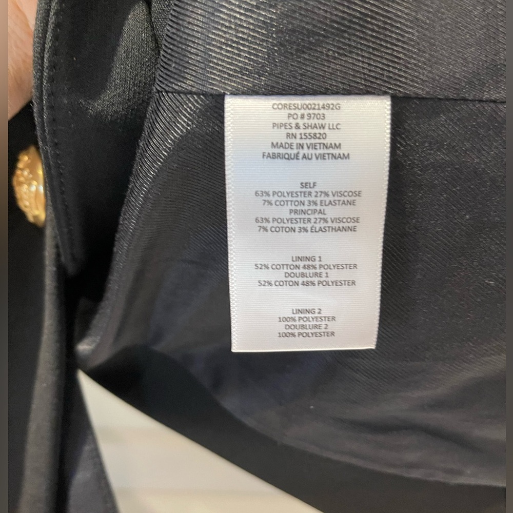 Veronica Beard Black Double-Breasted Blazer with Gold Buttons - Picture 9 of 16